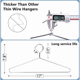 Amber Home 30 Pack Heavy Duty Metal Shirt Coat Hangers, Stainless Steel Hanger with Polish