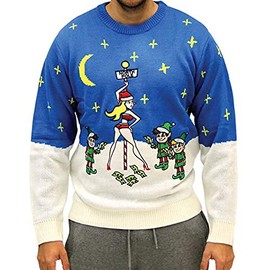 Costume Agent Ugly Christmas Stripper Pole Adult Sweater (Adult XX-Large) Multi