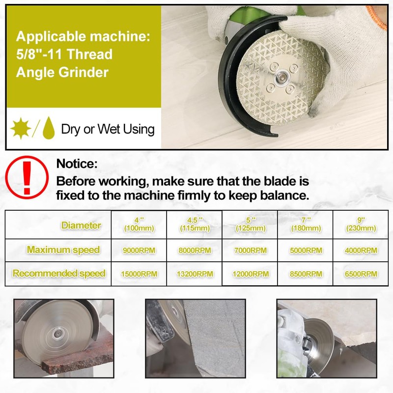 Diamond Cutting Grinding Disc 9"(230mm) - Double Side Coated Electroplated
