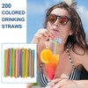 [200 Pack] 8.5" High Multicolour Flexible Plastic Straws,Bendable Disposable Drinking