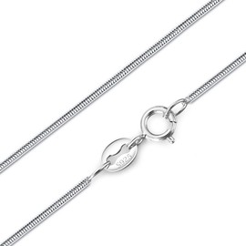 DALARAN Women Sterling Silver Snake Chain Necklace Italian Necklaces Thin Lightweight 45cm