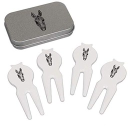 Azeeda 'Donkey Head' Golf Divot Tool/Repair Fork Gift Set (GO00018215)