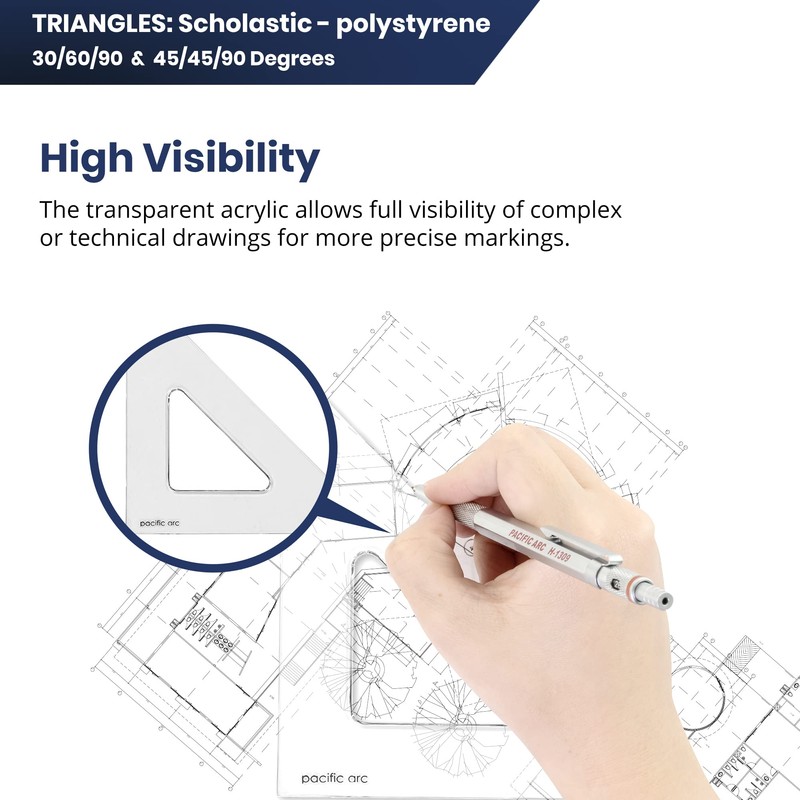 Pacific Arc's Scholastic Triangle - 4 inch - Clear -