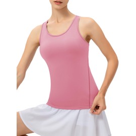SPVISE Pink Racerback Workout Tank Tops for Women Athletic Tanks Yoga Shirt Sleeveless Running Exercise Fitness Top Quick Dry