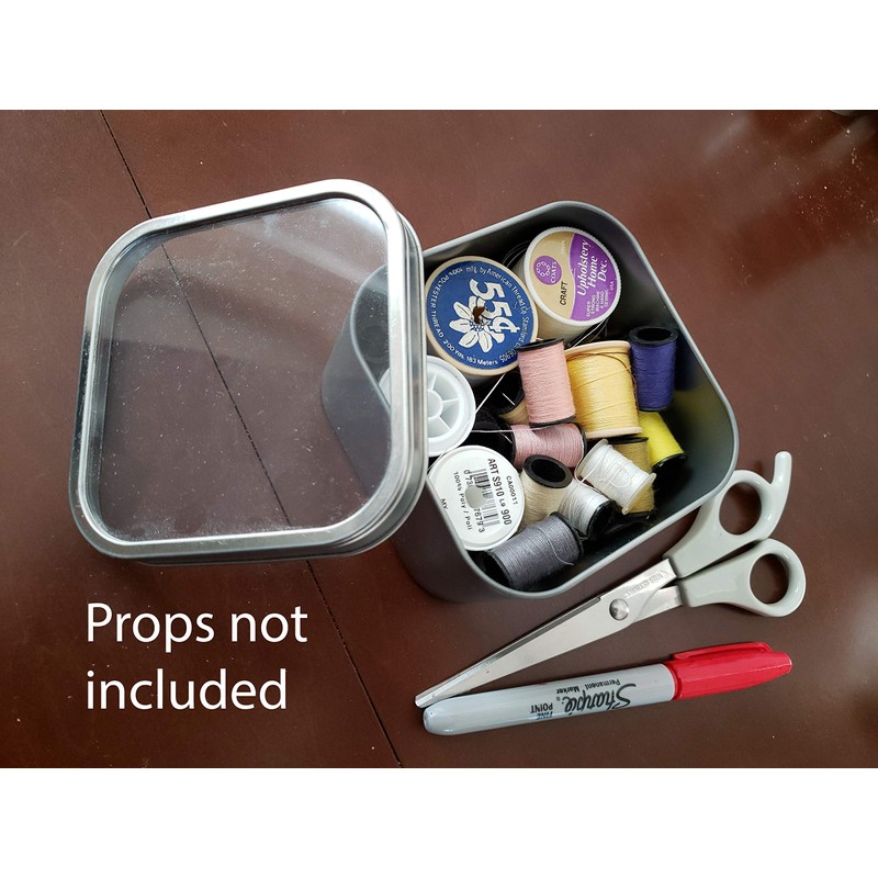 Generic Square Metal Tin Box Storage Containers with Windowed Lids