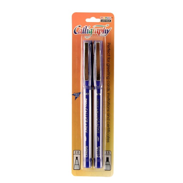 Uchida Of America Calligraphy Marker Art Supplies, 2 Count (Pack of 1), Blue