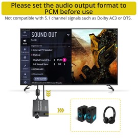 PROZOR Optical to 3.5mm Converter - with Built-in Audio Amplification Chip & Volume Control 192kHz Digital to Analog Audio Converter SPDIF to AUX Toslink to 3.5mm Ideal for TV to Headphones/Speakers