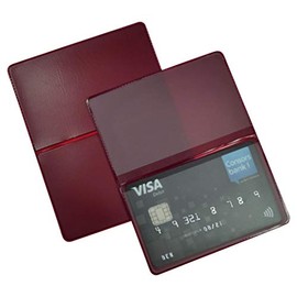 orgaexpert EC Card Case Folder Bordeaux for 2 Cards 119 x 94 mm ID Case Business Card Case Protective Cover Bus Train Ticket Vaccination Card, bordeaux, Classic