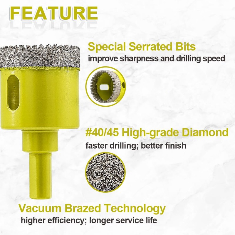 Diamond Core Drill Bits Set - Tile Hole Saw Kit