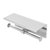 Stainless Steel Toilet Paper Holder with Shelf Self Adhesive Punch