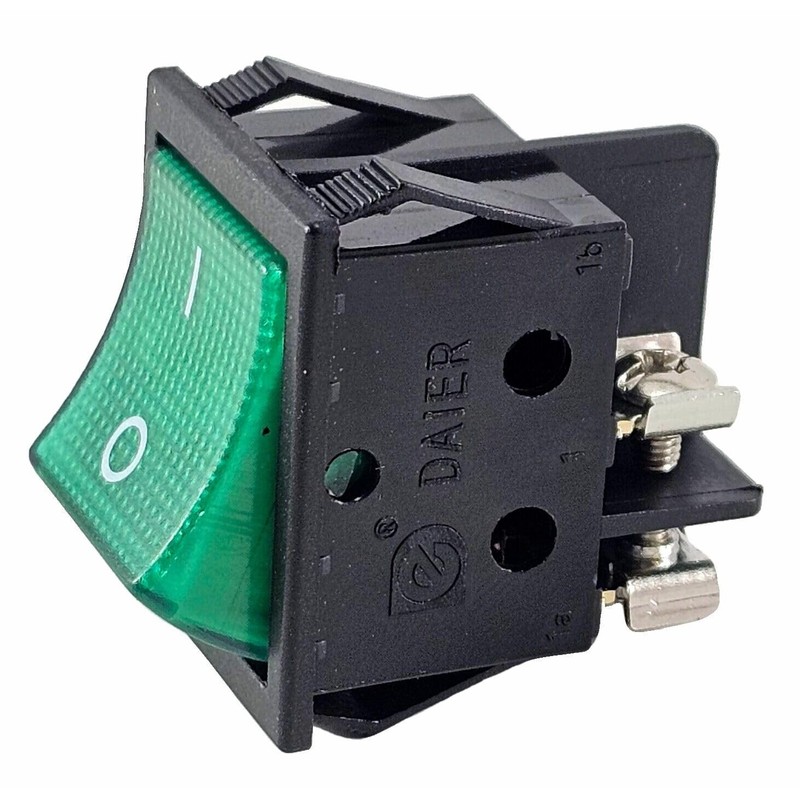 Rocker Switch Green with Screw Connection Device Switch 4-Pin 16A
