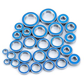 BRKRC 27PCS Rubber Blue Sealed Ball Bearing Kit for Tra-xxas Maxx 4S(V1 and V2) & 89076-4 RC 1/10 Crawler Car Upgrade Parts