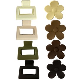 MARY LAVENDER Medium Hair Claw Clips 1.8 Inch Non Slip Hair Jaw Clips Hair Clips for Women and Girls, Strong Hold Tortoise Banana Hair Clips for Medium Hair 8 pcs