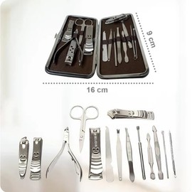 14 PCS Manicure and Pedicure Kit with Leatherette Case – Stainless Steel Tools for Nails, Cuticles, and Grooming, Includes Scissors, Clippers, Cuticle Remover, Cutter, Gift Ideal for Men & Women.