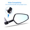 DREAMIZER Motorcycle Bar End Mirrors Universal 7/8" Handle Bar End