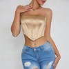Women's Satin Fish Boned Tube Top Glossy Strapless Bustier Corset