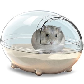 LazySusan Hamster Bathroom,Hamster Bathtub Box,dust Bath for Hamster,Hamster Sand Bath Container,Hamster Bath,Hamster Bathing Bowl,Bathtub Toilet for cage Accessories (L 6.7 * 4.8 * 4.2 inch)