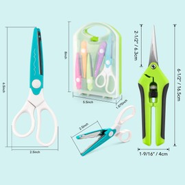 BAOFALI 7 Pcs/Set Modern Violet Decorative Edge Craft Scissors Set, 5 Kinds Zig Zag Edges, Great for DIY Projects, Paper Card, Photo, Scrapbook, Office, School, Home