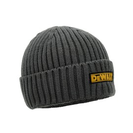 DEWALT Indianapolis Knitted Ribbed Beanie Hat Grey