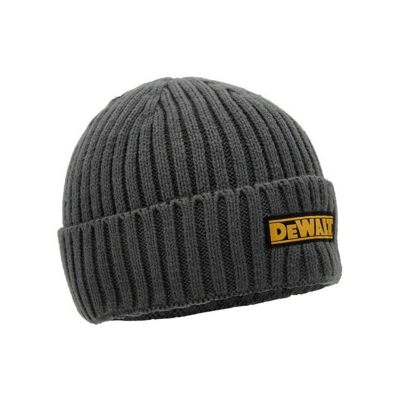 DEWALT Indianapolis Knitted Ribbed Beanie Hat Grey