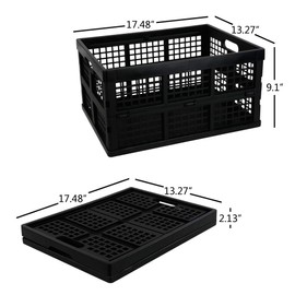 Utiao 34 Quart Collapsible Storage Bins, Folding Crate, Milk Crate, 3 Packs