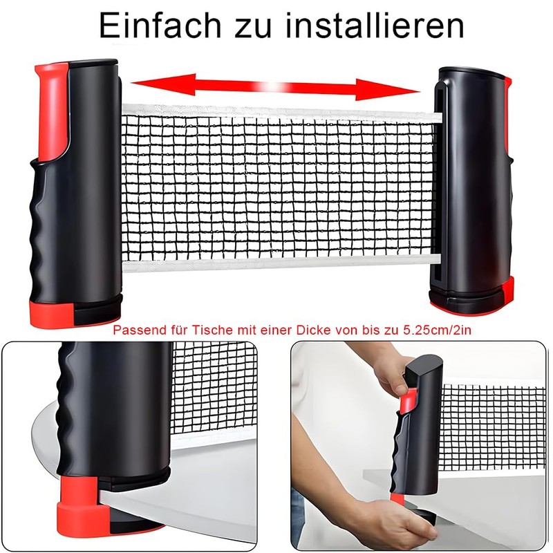 CUEMOON rete ping pong da tavolo set ping pong,2 Racchette,6