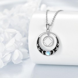 VENACOLY NA Gift Necklace 925 Sterling Silver Narcotics Anonymous Restoration Symbol Necklace Tree of Life NA Sobriety Pendant Jewellery for Women Gift, mittre, Sterling Silver, No Gemstone
