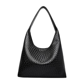 Vesaneae Woven Leather Tote Bag, Shoulder Bag for Women, Soft Work Handbags, Retro Style Shopping Bag for Shopping Dating Work Travel