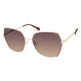 Kenneth Cole New York Women's Geometric Sunglasses, Gold/Gradient Brown, 60mm