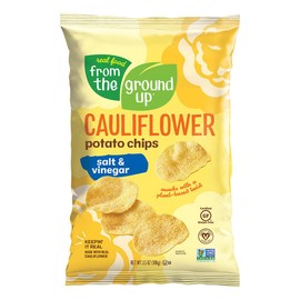 Real Food From The Ground Up Cauliflower Chips - 6 Pack Snack Bags (Salt & Vinegar, 6 Pack)