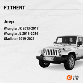 Click&Fit Repair kit Windshield washer Nozzles compatible with Jeep Wrangler 2013-2024, Gladiator 19-21 – Wiper washer check valves, hose, pipe connectors, sprayers replaces 68164356, Extension set