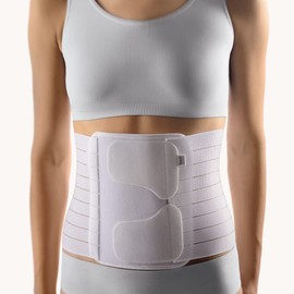 BORT 104150 PostOban® Thorax Abdominal Support Binder Post-Operative, Post Pregnancy, Abdominal Injury Post-Surgical Abdominal Binder Bariatric Belly Plus Size Made in Germany (White, Size 6/10.3")