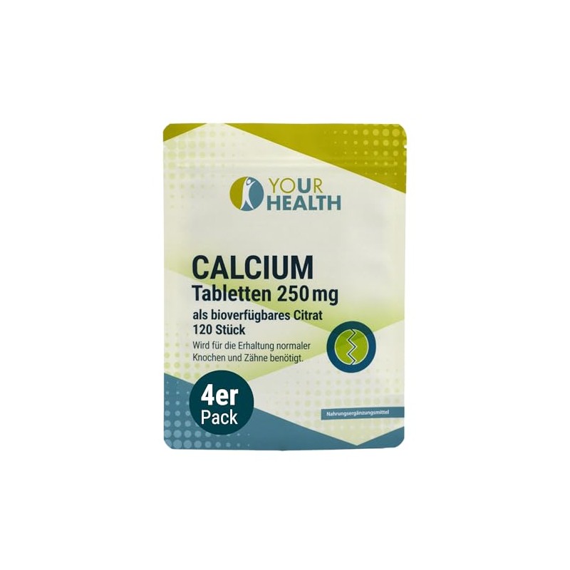 CALCIUM 250 mg, als bioverfügbares Citrat, vegan und frei von