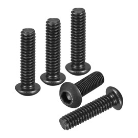 DTGN 1/4"-20x1 Button Head Socket Cap Screws - 20Pack - Good for Road Bicycle, Mountain Bike, Auto, Motorcycle - Carbon Steel Black Oxide - Hex Socket Drive Fasteners