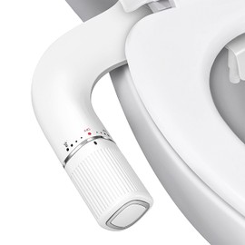 Bidé BIGCOW ultra delgado con doble boquilla no eléctrica para lavado frontal y trasero. Accesorio de inodoro con entrada de metal y presión de agua d