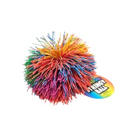 3.5" Rainbow Stringy Ball (12 Pack) Fun Stress Relief Pom Pom Balls, Party Favor, and Carnival Prize (Balls, 12, Pack)