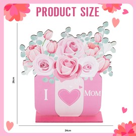 Mother's Day Wooden Centerpieces Table Decorations Happy Mother's Day Table Topper Signs Love You Mom for Mothers Day Party Gift Dinner Table Home Kitchen