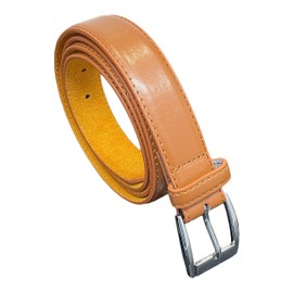 Men's Leather Lined Trouser Belt, 1" Wide, Great for Everyday Use, Classic Belts for Men (TAN, M)