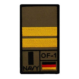 Café Viereck ® Oberleutnant zur See Bundeswehr Rank Patch with Rank - Embroidered with Velcro - 9.8 cm x 5.6 cm