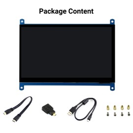 Waveshare 7 inch Display for Raspberry Pi 4 Capacitive Touchscreen HDMI LCD (C) 1024x600 Resolution IPS with 170° View Angle Support All Raspberry Pi/Windows 10/8.1/8/7 PC Monitor