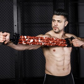 Workout Stretch Bands | Chest Expander and Pedal Puller - Lightweight 3-Hole Resistance Stretcher for Sports, Yoga, Gym, Rehabilitation, Exercises