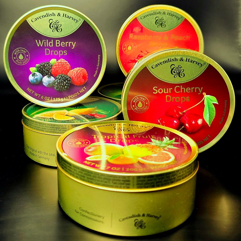Cavendish and harvey variety flavor hard candy drops sour cherry,