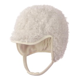 Baby Winter Earflap Beanie Hat Kids Lamb Wool Trapper Hat Fleeced Lined Outdoor Skull Ski Cap Windproof Winter Warm Hooded Earflaps Hat Thermal Beanie with Chin Strap for Boys Girls 3-6 Years Old