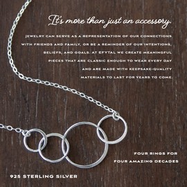 EFYTAL 40th Birthday Gifts Women, Sterling Silver Four Circle Necklace, Gift for 40 Year Old Woman Birthday, Womens 40th Birthday Gifts Ideas, 40th Birthday Necklace for Women, 40th Bday Gifts Women