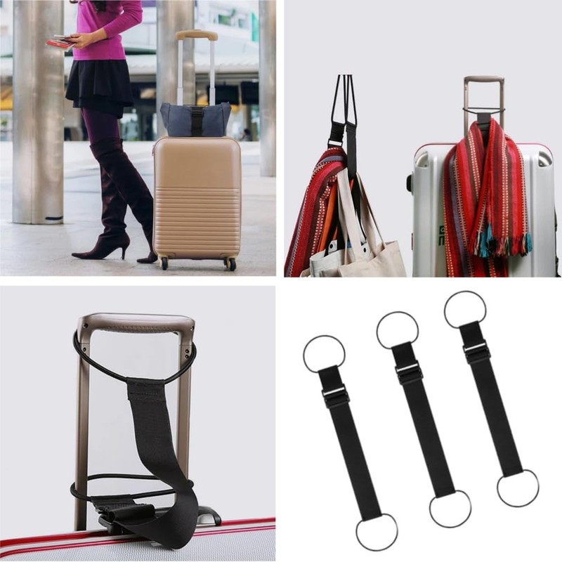 DACUAN Elastic Fastening Belt for Luggage, 3pcs Suitcase Elastic Strap