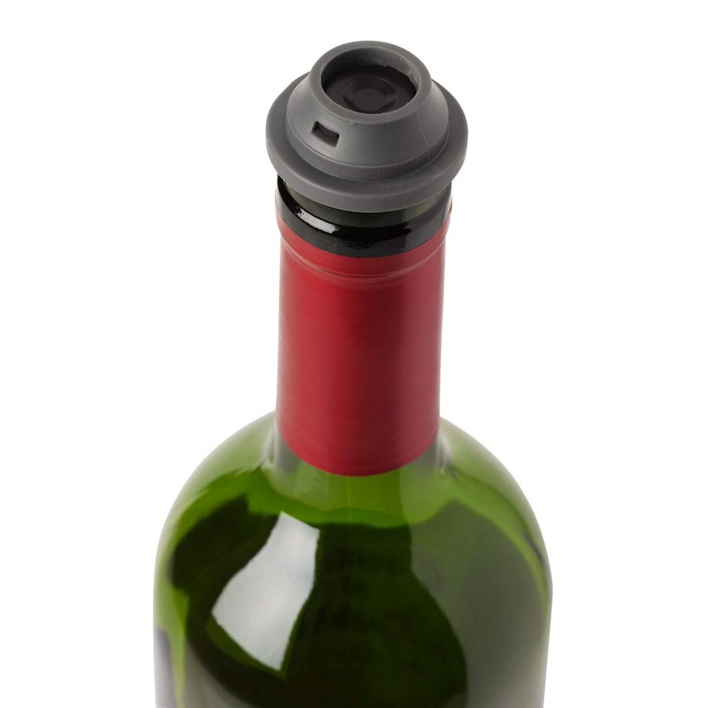 Le Creuset, 2-er Set Verschlüsse für Weinpumpen, Weinkonservierung, Schwarz, Silikon,