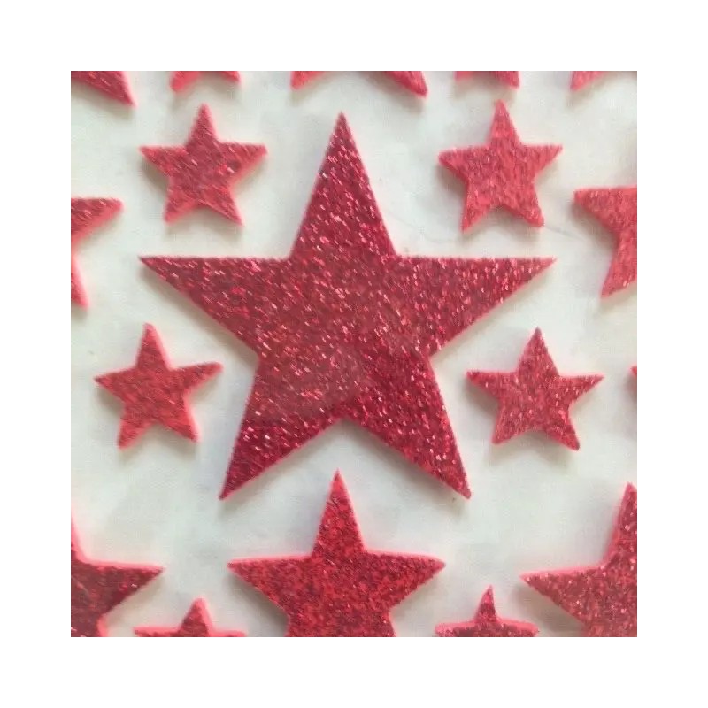 JoAnn Craft Essentials CREATOLOGY GLITTER RED FOAM STARS MULTI-SIZES 31