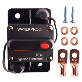 Circuit Breaker DC 12V-48V Fuse Manual Reset for Boat Trolling Motor Marine ATV Trailer Vehicles Stereo Audio Electronic Battery Solar System Protection (30Amp)