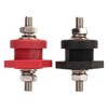 1Pair Thru Panel Battery Terminal Connectors 3/8 In Black Red