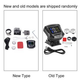 Madezz Motorcycle Tyre Pressure Control System, Motorcycle TPMS Tyre Pressure Monitoring Sensor Waterproof Tyre Pressure Control with 2 External Sensors